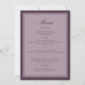 Elegant Mauve Plum Wedding Dinner Menu Card 招待状 (正面)
