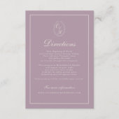 Elegant Mauve Plum Wedding Directions Card エンクロージャーカード (正面)