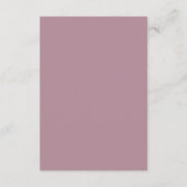 Elegant Mauve Plum Wedding Directions Card エンクロージャーカード (裏面)