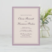 Elegant Mauve Plum Wedding Invitation 招待状 (スタンド正面)