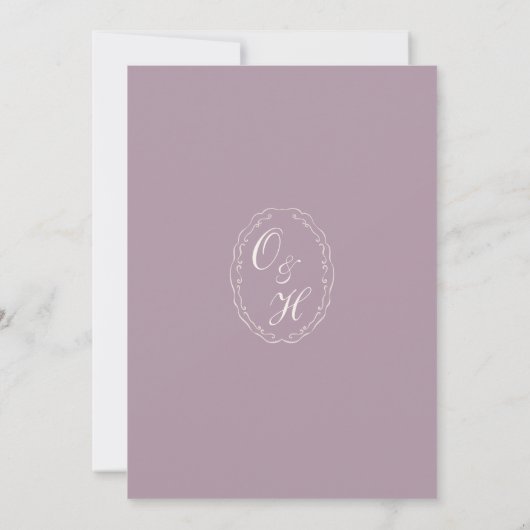Elegant Mauve Plum Wedding Invitation 招待状 (裏面)