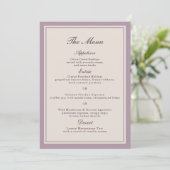 Elegant Mauve Plum Wedding Menu Card 招待状 (スタンド正面)