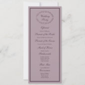 Elegant Mauve Plum Wedding Program Card 招待状 (裏面)