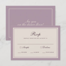 Elegant Mauve Plum Wedding RSVP Card エンクロージャーカード
