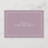 Elegant Mauve Plum Wedding RSVP Card エンクロージャーカード (裏面)