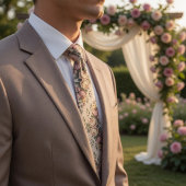 Elegant Mauve Rose Vintage Floral  ネクタイ