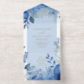 Elegant Maximalist Blue Floral Wedding オールインワン招待状 (内側)