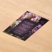 Elegant Maximalist Floral Wedding Save the Date アクリル招待状 (レイダウン)