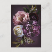 Elegant Maximalist Purple Floral QR Code Wedding エンクロージャーカード (裏面)