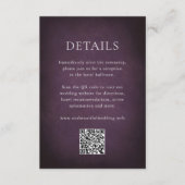 Elegant Maximalist Purple Floral QR Code Wedding エンクロージャーカード (正面)
