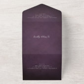 Elegant Maximalist Purple Floral QR Code Wedding オールインワン招待状 (外側)