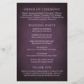 Elegant Maximalist Purple Floral Wedding Program (裏面)