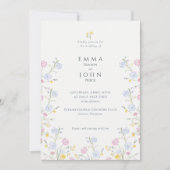 Elegant Meadow Wildflower Garden Wedding 招待状 (正面)