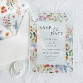Elegant Meadow Wildflower Wedding Save the Date アクリル招待状