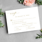 Elegant meals option gold and white wedding 出欠カード