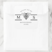 Elegant “Meant to Be” Wedding Names Design スクエアシール (バッグ)