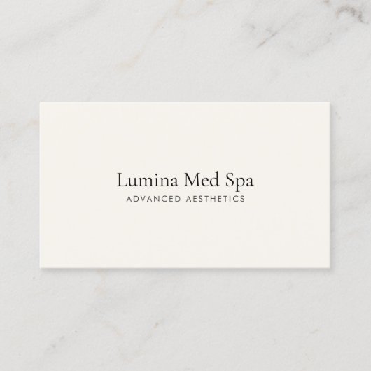 Elegant Med Spa Luxury Branding Ivory 名刺 (正面)