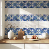 Elegant Mediterranean Blue White Pattern タイル