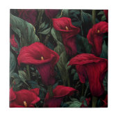 Elegant Mediterranean Calle Lilies Tiles タイル (正面)