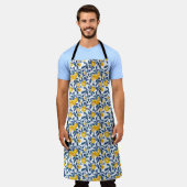 Elegant Mediterranean Lemon All-Over Print Apron エプロン (着用した状態)