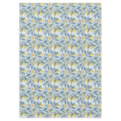 Elegant Mediterranean Lemon Botanical Navy テーブルクロス (正面)