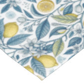 Elegant Mediterranean Lemon Botanical Navy テーブルクロス (アングル)