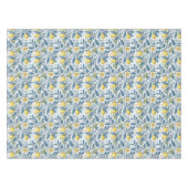 Elegant Mediterranean Lemon Botanical Navy テーブルクロス (正面(横))