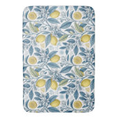 Elegant Mediterranean Lemon Botanical Navy バスマット (正面縦)