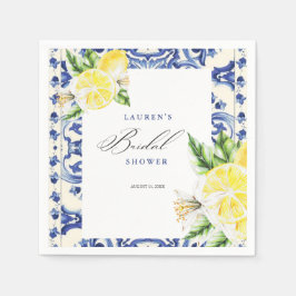 Elegant Mediterranean Lemon Floral Bridal Shower スタンダードカクテルナプキン