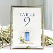 Elegant Mediterranean Watercolor Wedding テーブルナンバー