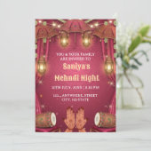 Elegant Mehndi Night Ceremony Invitation 招待状 (スタンド正面)
