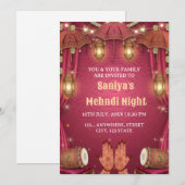 Elegant Mehndi Night Ceremony Invitation 招待状 (正面/裏面)