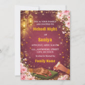 Elegant Mehndi Night Ceremony Invitation 招待状 (正面)