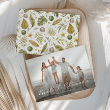 Elegant Mele Kalikimaka Tropical Photo Christmas