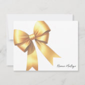 Elegant Mellow Yellow Bow Stationery Note Card ノートカード (正面)