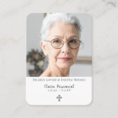 Elegant Memorial Photo Cross Prayer Card 名刺 (正面)
