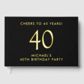 Elegant Mens 40th Birthday Party ゲストブック (正面)