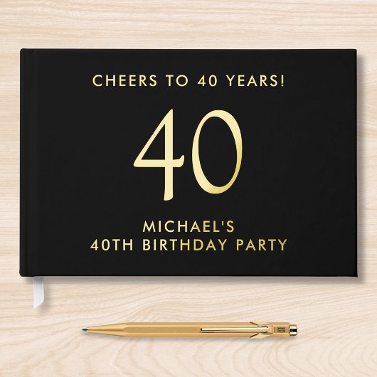 Elegant Mens 40th Birthday Party ゲストブック