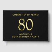 Elegant Mens 80th Birthday Party ゲストブック (正面)
