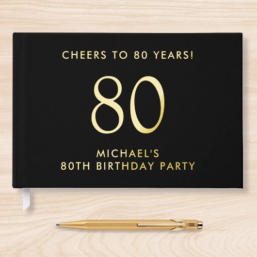 Elegant Mens 80th Birthday Party ゲストブック