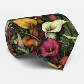 Elegant Mens Accessories Calla Lilies Flower ネクタイ (ロール)