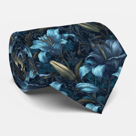 Elegant Mens Accessories Lilies Flower ネクタイ (ロール)