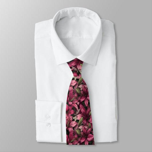 Elegant Menswear Ties Lilies Floral ネクタイ (タイ)