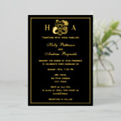 Elegant Mermaid & Merman Wedding Foil Invitation 箔シーズンカード (立ち正面)