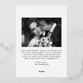 Elegant Merry and Married Bow Newlywed Photo 箔シーズンカード (裏面)