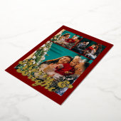 Elegant Merry & Bright Family Christmas Gold 箔シーズンカード (回転した状態)