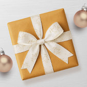 Elegant Merry & Bright Gold Script Christmas グログランリボン