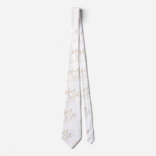 Elegant Merry & Bright Gold Script Tie ネクタイ (正面)
