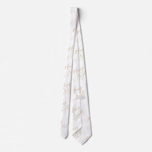 Elegant Merry & Bright Gold Script Tie ネクタイ (裏面)