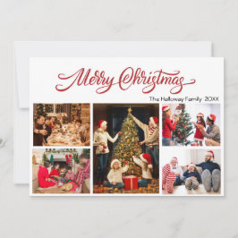Elegant Merry Christmas 5 photos Holiday Card シーズンカード